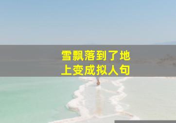 雪飘落到了地上变成拟人句