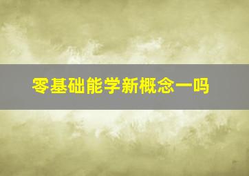 零基础能学新概念一吗