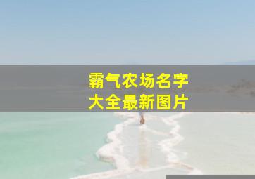 霸气农场名字大全最新图片