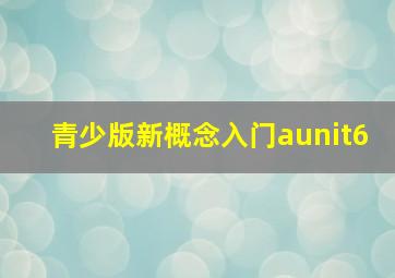 青少版新概念入门aunit6