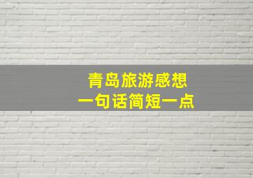 青岛旅游感想一句话简短一点