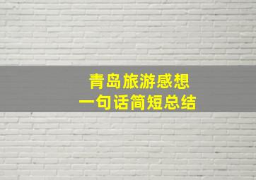 青岛旅游感想一句话简短总结