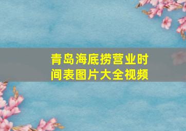 青岛海底捞营业时间表图片大全视频