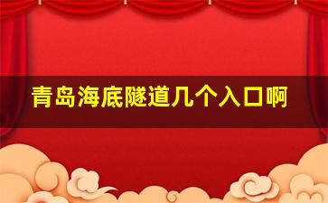 青岛海底隧道几个入口啊