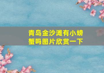 青岛金沙滩有小螃蟹吗图片欣赏一下