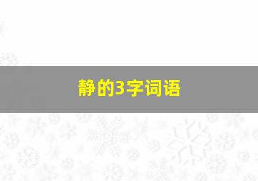 静的3字词语