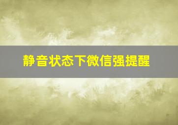 静音状态下微信强提醒