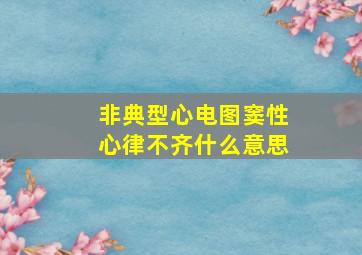 非典型心电图窦性心律不齐什么意思