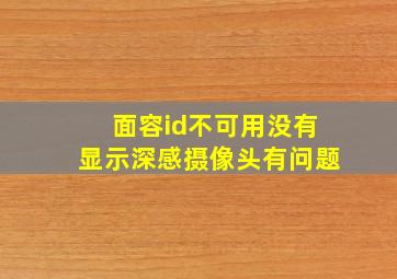 面容id不可用没有显示深感摄像头有问题