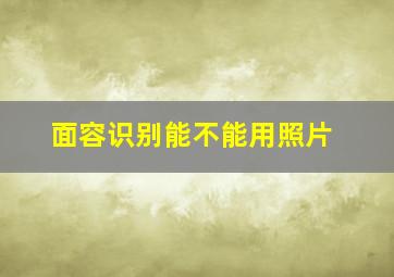 面容识别能不能用照片