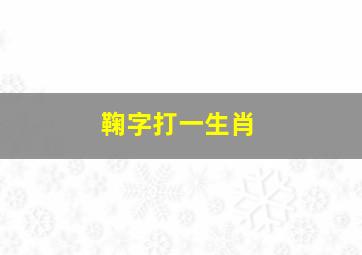 鞠字打一生肖