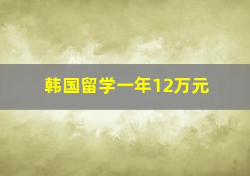 韩国留学一年12万元