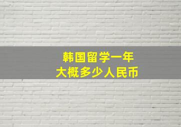 韩国留学一年大概多少人民币