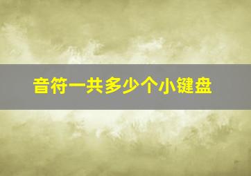 音符一共多少个小键盘