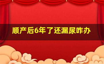 顺产后6年了还漏尿咋办