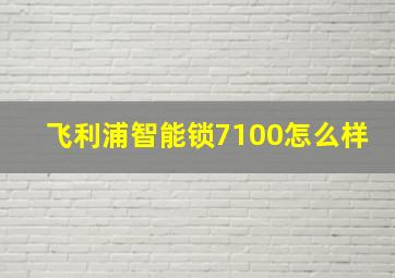 飞利浦智能锁7100怎么样