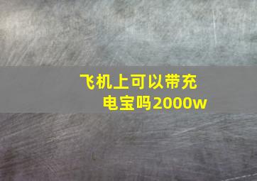 飞机上可以带充电宝吗2000w