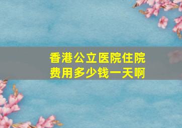 香港公立医院住院费用多少钱一天啊