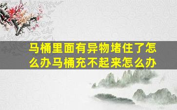 马桶里面有异物堵住了怎么办马桶充不起来怎么办