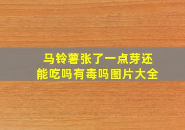 马铃薯张了一点芽还能吃吗有毒吗图片大全