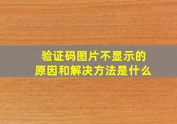 验证码图片不显示的原因和解决方法是什么