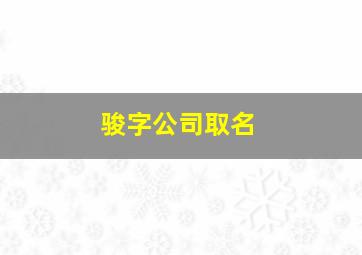 骏字公司取名