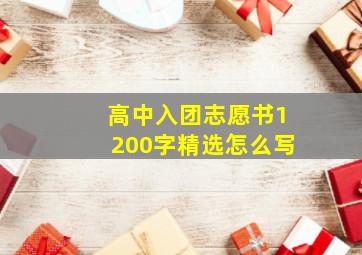 高中入团志愿书1200字精选怎么写