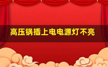 高压锅插上电电源灯不亮