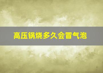 高压锅烧多久会冒气泡