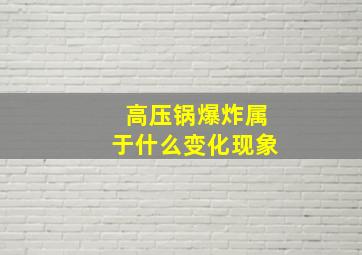 高压锅爆炸属于什么变化现象