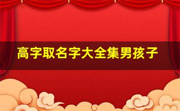 高字取名字大全集男孩子