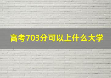 高考703分可以上什么大学