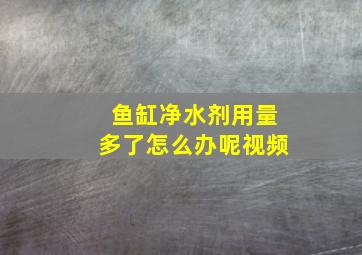 鱼缸净水剂用量多了怎么办呢视频