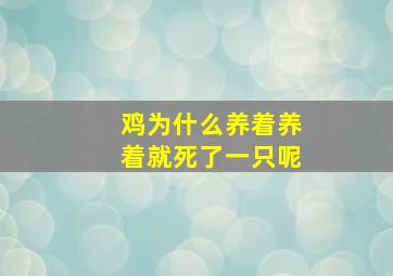 鸡为什么养着养着就死了一只呢