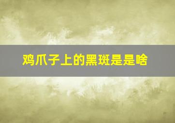 鸡爪子上的黑斑是是啥