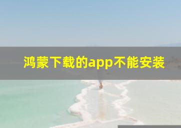 鸿蒙下载的app不能安装