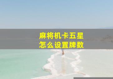 麻将机卡五星怎么设置牌数