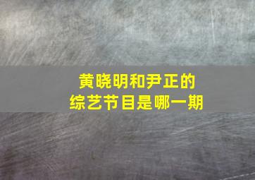 黄晓明和尹正的综艺节目是哪一期