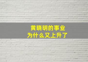 黄晓明的事业为什么又上升了