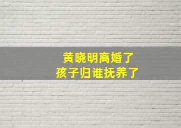 黄晓明离婚了孩子归谁抚养了