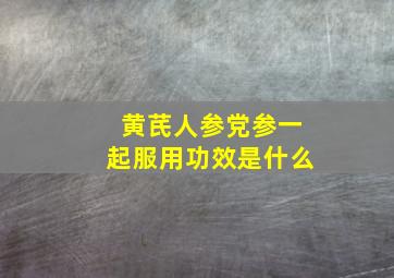 黄芪人参党参一起服用功效是什么