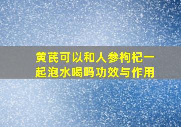 黄芪可以和人参枸杞一起泡水喝吗功效与作用