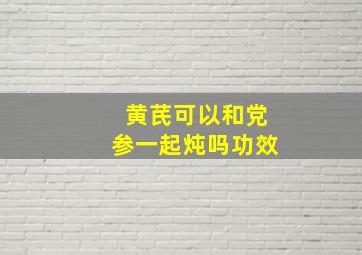 黄芪可以和党参一起炖吗功效