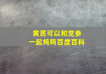 黄芪可以和党参一起炖吗百度百科