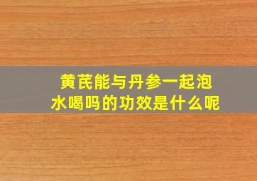 黄芪能与丹参一起泡水喝吗的功效是什么呢