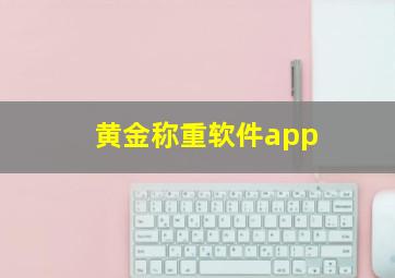 黄金称重软件app