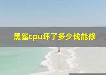 黑鲨cpu坏了多少钱能修