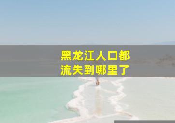 黑龙江人口都流失到哪里了