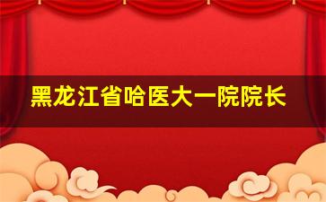 黑龙江省哈医大一院院长