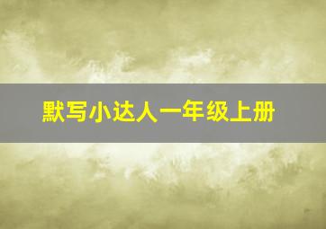 默写小达人一年级上册